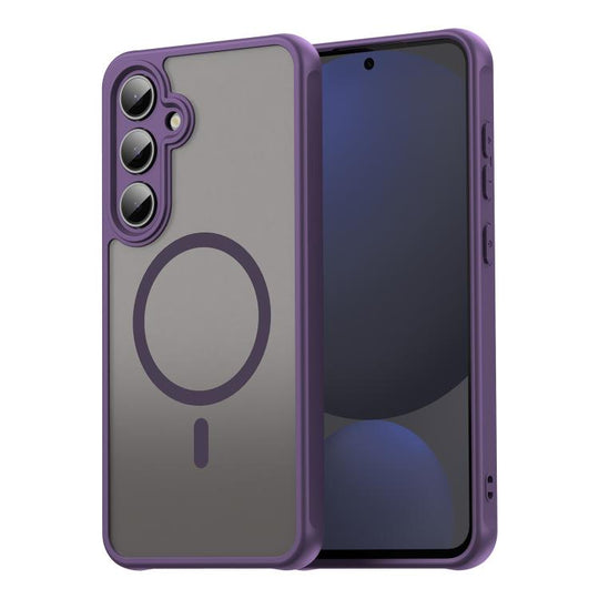 For Samsung Galaxy S24 FE 5G Fan Dun Series TPU Hybrid PC Frosted Magsafe Phone Case(Purple)