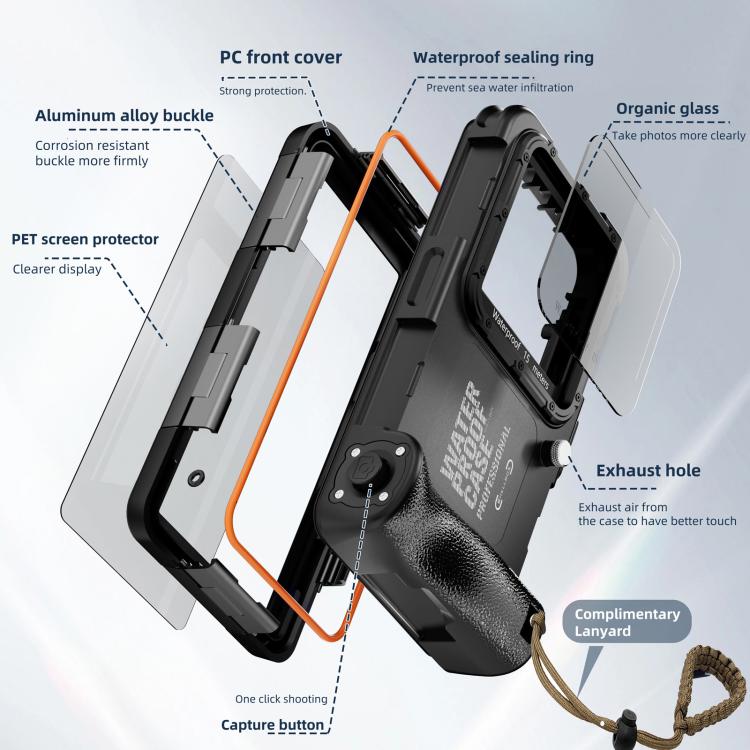 RedPepper 4th Generation Diving Protective Case for iPhone, Waterproof depth: 15m(Black) - Waterproof Bag by RedPepper | Online Shopping UK | buy2fix