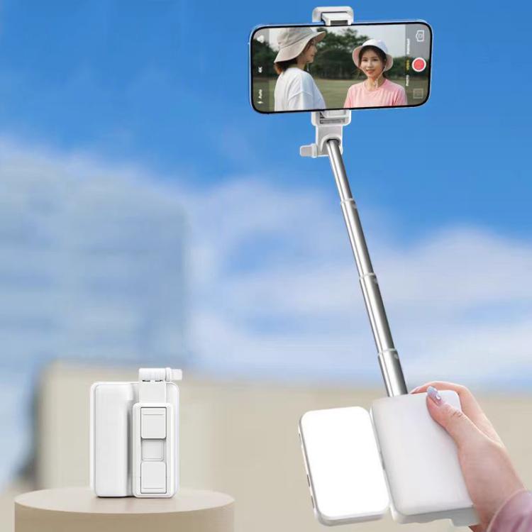 E6 Bluetooth Phone Filming Assist Selfie Monopod with Fill Light(White) - Selfie Sticks by buy2fix | Online Shopping UK | buy2fix