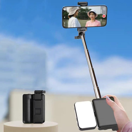 E6 Bluetooth Phone Filming Assist Selfie Monopod with Fill Light(Black)