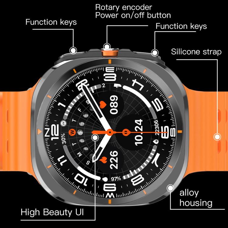 X7 1.51 inch IPS Screen Bluetooth Smart Watch Supports Healthy Monitoring(Orange) - Smart Watches by buy2fix | Online Shopping UK | buy2fix