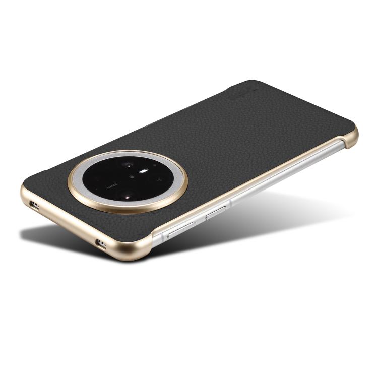 For Huawei Mate 60 Denior A20 Genuine Leather Litchi Texture MagSafe Frameless Phone Case(Black) - Huawei Cases by Denior | Online Shopping UK | buy2fix