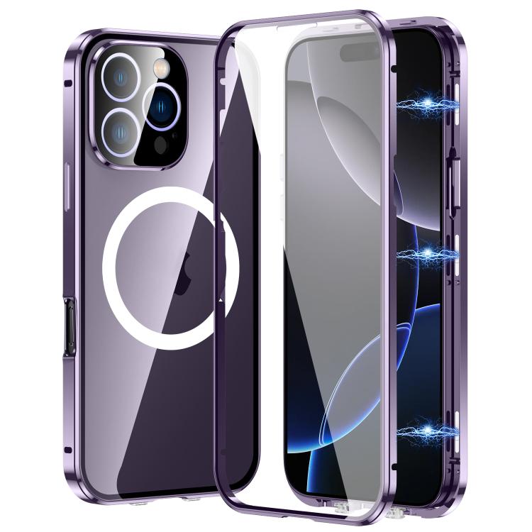 For iPhone 16 Pro Max 360 Full Body Magnetic Frosted MagSafe Phone Case(Purple) - iPhone 16 Pro Max Cases by buy2fix | Online Shopping UK | buy2fix