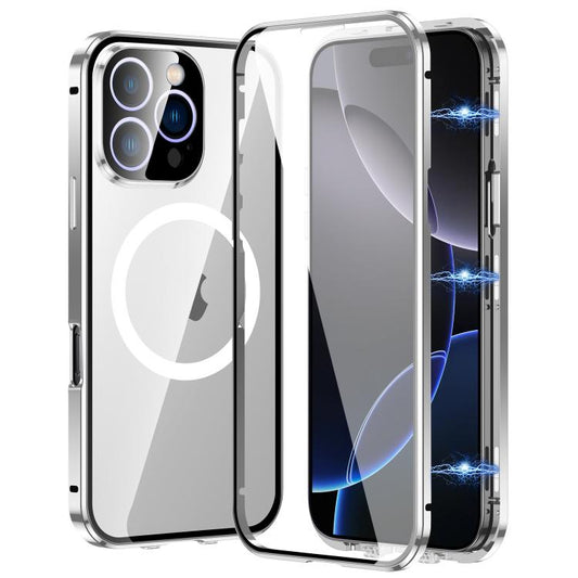 For iPhone 16 Pro Max 360 Full Body Magnetic Frosted MagSafe Phone Case(Silver) - iPhone 16 Pro Max Cases by buy2fix | Online Shopping UK | buy2fix