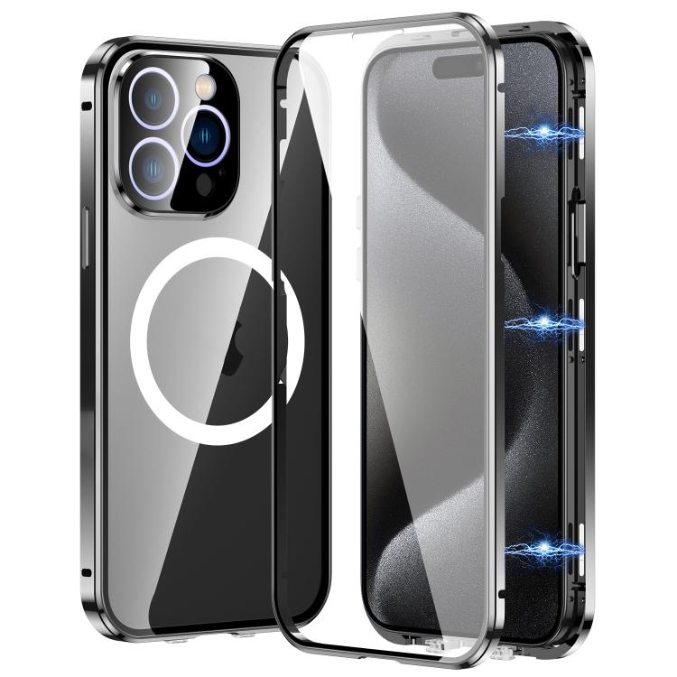For iPhone 15 Pro Max 360 Full Body Magnetic Frosted MagSafe Phone Case(Black) - iPhone 15 Pro Max Cases by buy2fix | Online Shopping UK | buy2fix