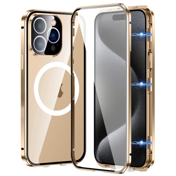 For iPhone 15 Pro 360 Full Body Magnetic Frosted MagSafe Phone Case(Desert Gold) - iPhone 15 Pro Cases by buy2fix | Online Shopping UK | buy2fix