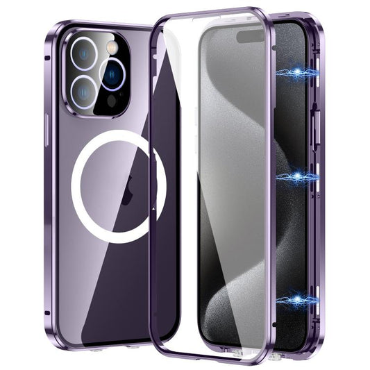 For iPhone 15 Pro 360 Full Body Magnetic Frosted MagSafe Phone Case(Purple) - iPhone 15 Pro Cases by buy2fix | Online Shopping UK | buy2fix