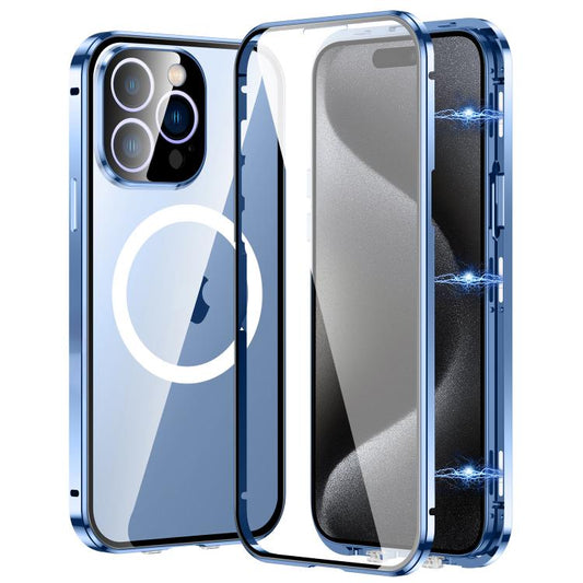 For iPhone 15 Pro 360 Full Body Magnetic Frosted MagSafe Phone Case(Sierra Blue) - iPhone 15 Pro Cases by buy2fix | Online Shopping UK | buy2fix