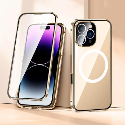 For iPhone 15 360 Full Body Magnetic Frosted MagSafe Phone Case(Desert Gold) - iPhone 15 Cases by buy2fix | Online Shopping UK | buy2fix