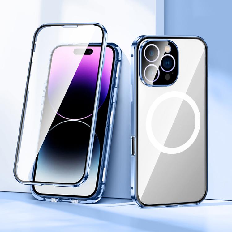 For iPhone 15 360 Full Body Magnetic Frosted MagSafe Phone Case(Sierra Blue) - iPhone 15 Cases by buy2fix | Online Shopping UK | buy2fix