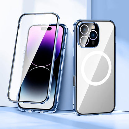 For iPhone 15 360 Full Body Magnetic Frosted MagSafe Phone Case(Sierra Blue) - iPhone 15 Cases by buy2fix | Online Shopping UK | buy2fix