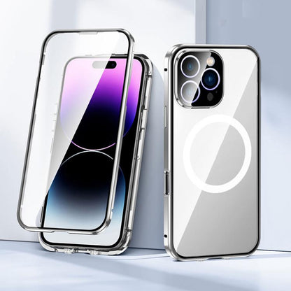 For iPhone 15 360 Full Body Magnetic Frosted MagSafe Phone Case(Silver) - iPhone 15 Cases by buy2fix | Online Shopping UK | buy2fix