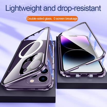 For iPhone 15 360 Full Body Magnetic Frosted MagSafe Phone Case(Purple) - iPhone 15 Cases by buy2fix | Online Shopping UK | buy2fix