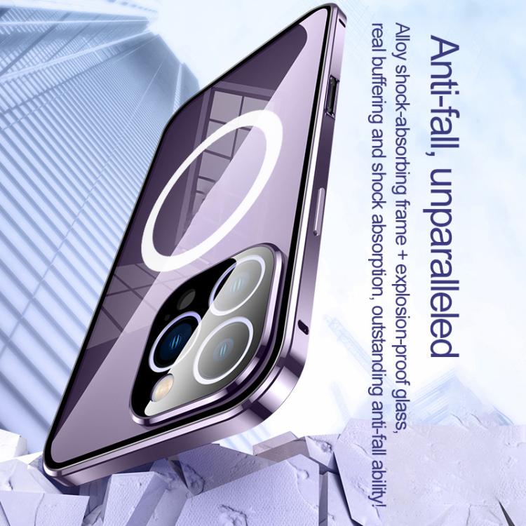 For iPhone 16 Pro 360 Full Body Magnetic Frosted MagSafe Phone Case(Purple) - iPhone 16 Pro Cases by buy2fix | Online Shopping UK | buy2fix