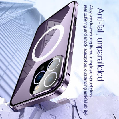 For iPhone 16 Pro 360 Full Body Magnetic Frosted MagSafe Phone Case(Purple) - iPhone 16 Pro Cases by buy2fix | Online Shopping UK | buy2fix