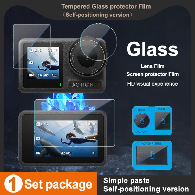 For DJI Osmo Action 4 imak Tempered Glass Film with Camera Lens Film, Self-positioning Version - Protective Film & Stickers by imak | Online Shopping UK | buy2fix