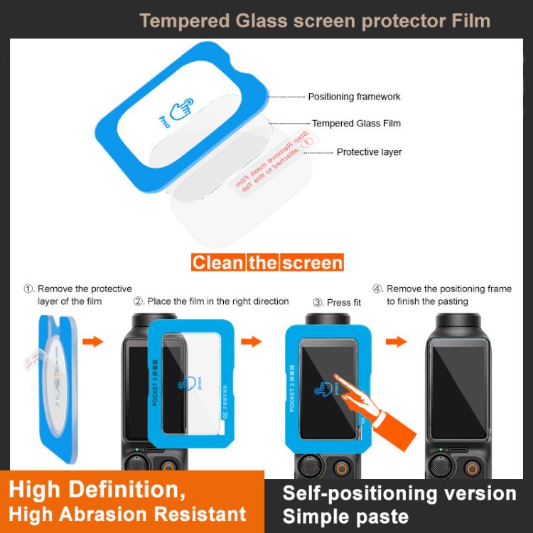 For DJI Osmo Action 4 imak Tempered Glass Film with Camera Lens Film, Self-positioning Version - Protective Film & Stickers by imak | Online Shopping UK | buy2fix
