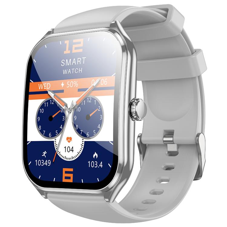 hoco Y28 1.96 inch AMOLED Screen IP67 Waterproof Smart Sports Watch, Call Version(Silver) - Smart Watches by hoco | Online Shopping UK | buy2fix