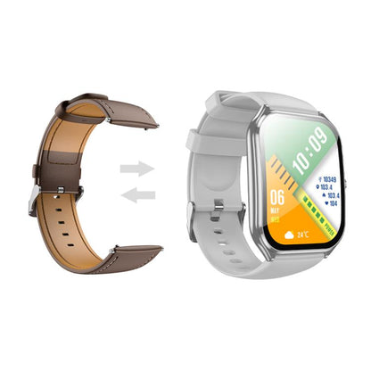 hoco Y28 1.96 inch AMOLED Screen IP67 Waterproof Smart Sports Watch, Call Version(Silver) - Smart Watches by hoco | Online Shopping UK | buy2fix