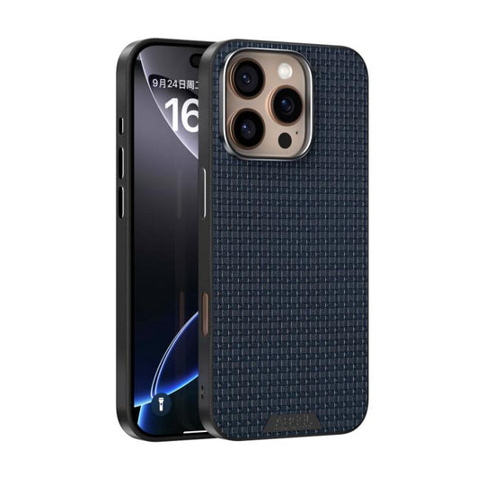 For iPhone 16 Pro Max ABEEL Ruyi Pattern 6D Micro Relief MagSafe Leather Phone Case(Blue)