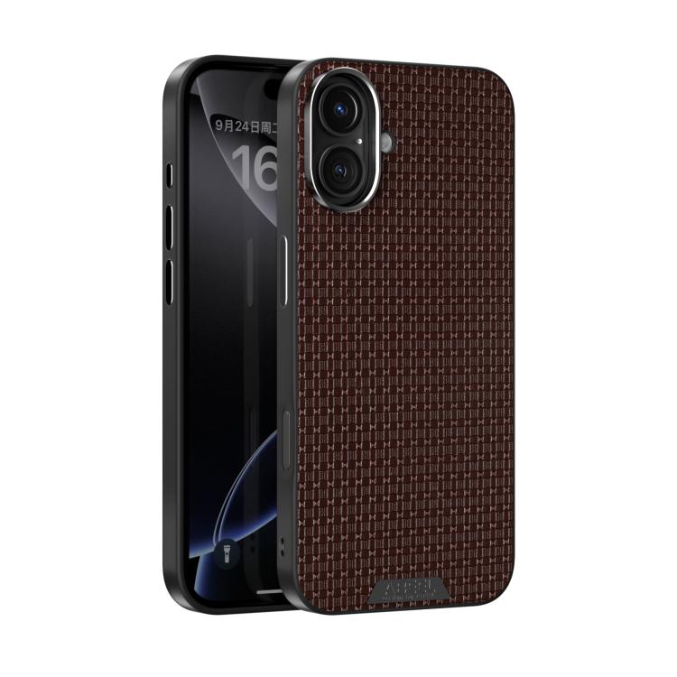 For iPhone 16 Plus ABEEL Ruyi Pattern 6D Micro Relief MagSafe Leather Phone Case(Brown) - iPhone 16 Plus Cases by buy2fix | Online Shopping UK | buy2fix