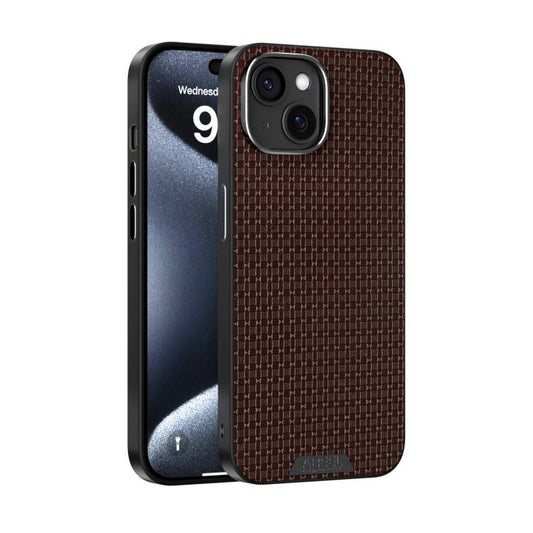 For iPhone 15 Plus ABEEL Ruyi Pattern 6D Micro Relief MagSafe Leather Phone Case(Brown) - iPhone 15 Plus Cases by buy2fix | Online Shopping UK | buy2fix