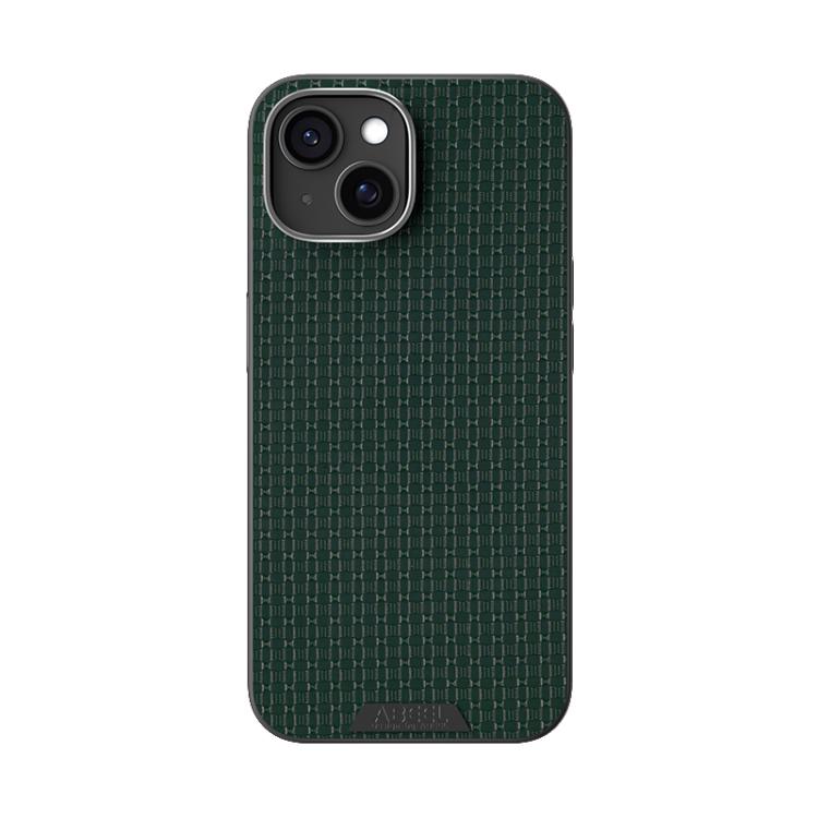 For iPhone 15 Plus ABEEL Ruyi Pattern 6D Micro Relief MagSafe Leather Phone Case(Green) - iPhone 15 Plus Cases by buy2fix | Online Shopping UK | buy2fix
