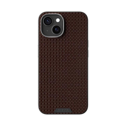 For iPhone 15 ABEEL Ruyi Pattern 6D Micro Relief MagSafe Leather Phone Case(Brown) - iPhone 15 Cases by buy2fix | Online Shopping UK | buy2fix