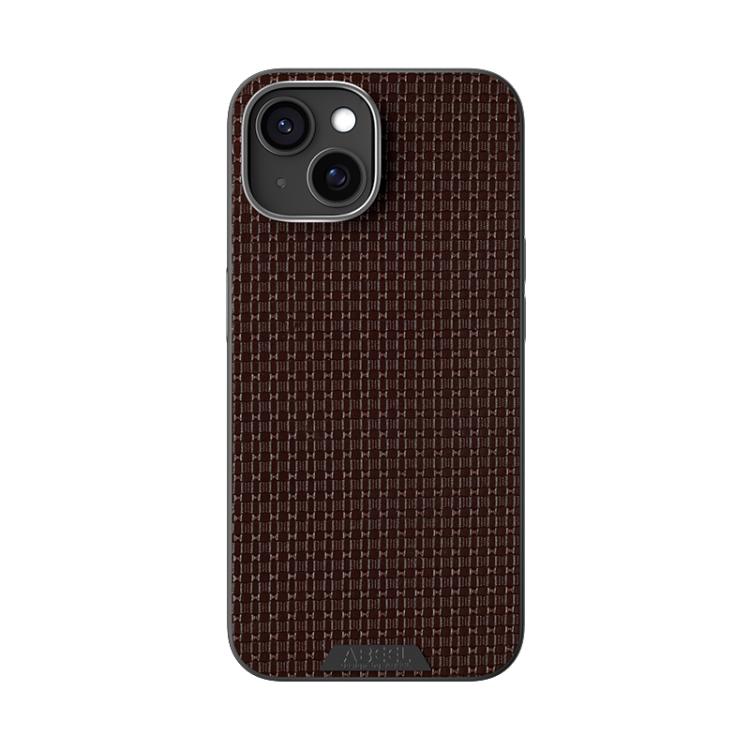 For iPhone 14 Plus ABEEL Ruyi Pattern 6D Micro Relief MagSafe Leather Phone Case(Brown) - iPhone 14 Plus Cases by buy2fix | Online Shopping UK | buy2fix