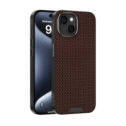 For iPhone 14 ABEEL Ruyi Pattern 6D Micro Relief MagSafe Leather Phone Case(Brown) - iPhone 14 Cases by buy2fix | Online Shopping UK | buy2fix