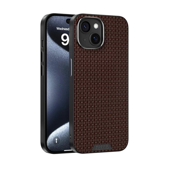 For iPhone 13 ABEEL Ruyi Pattern 6D Micro Relief MagSafe Leather Phone Case(Brown)