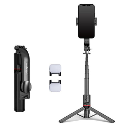 Lenovo Thinkplus H11L Premium Edition Aluminum Alloy Bluetooth Selfie Stick with Dual Fill Lights, 1.1m(Black) - Selfie Sticks by Lenovo | Online Shopping UK | buy2fix