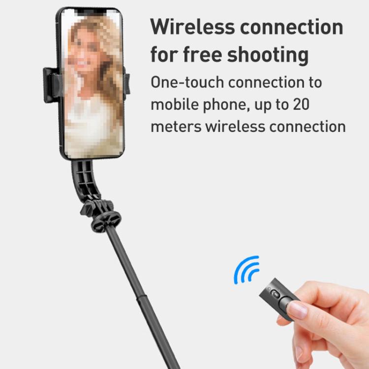 Lenovo Thinkplus H11L Premium Edition Aluminum Alloy Bluetooth Selfie Stick with Dual Fill Lights, 1.1m(Black) - Selfie Sticks by Lenovo | Online Shopping UK | buy2fix