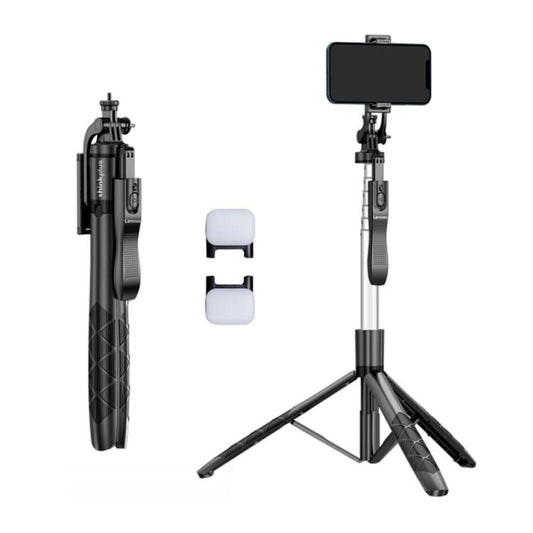 Lenovo Thinkplus H18B Flagship Stainless Steel Bluetooth Selfie Stick with Dual Fill Light, 1.8m(Black) - Selfie Sticks by Lenovo | Online Shopping UK | buy2fix