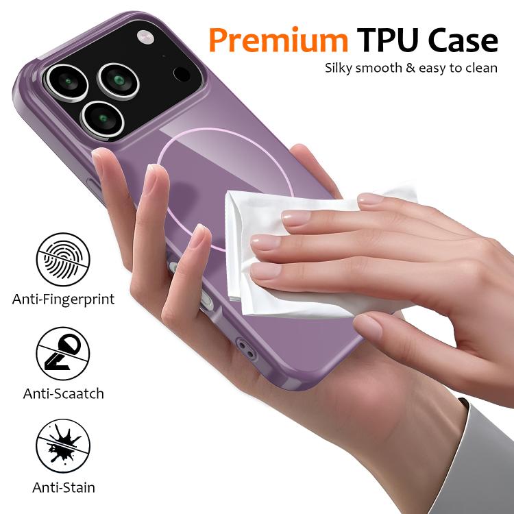 For iPhone 17 Pro Max Glossy TPU Shockproof MagSafe Phone Case with Lanyard(Purple) - iPhone 17 Pro Max Cases by buy2fix | Online Shopping UK | buy2fix