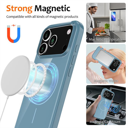 For iPhone 17 Pro Glossy TPU Shockproof MagSafe Phone Case with Lanyard(Blue) - iPhone 17 Pro Cases by buy2fix | Online Shopping UK | buy2fix