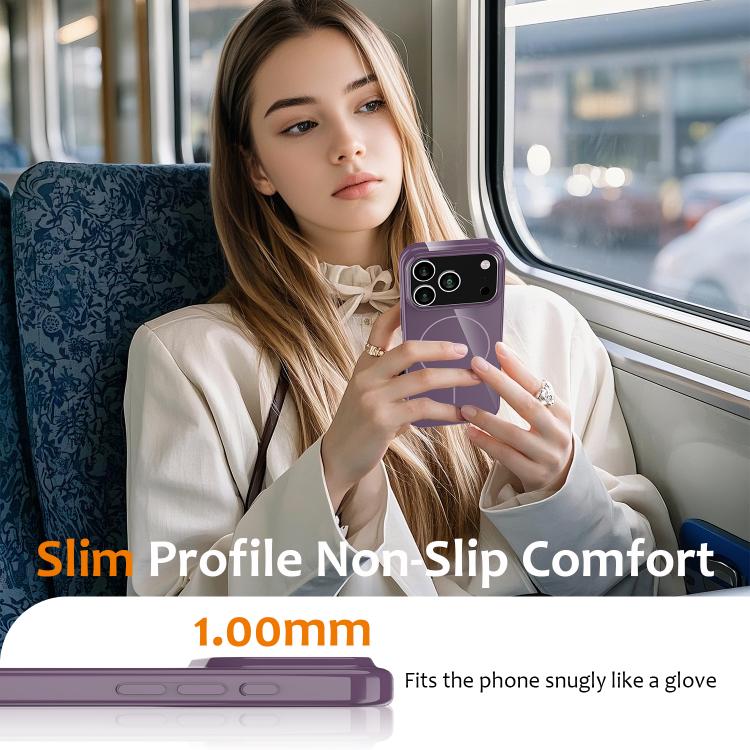 For iPhone 17 Pro Glossy TPU Shockproof MagSafe Phone Case with Lanyard(Purple) - iPhone 17 Pro Cases by buy2fix | Online Shopping UK | buy2fix