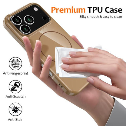 For iPhone 17 Pro Glossy TPU Shockproof MagSafe Phone Case with Lanyard(Gold) - iPhone 17 Pro Cases by buy2fix | Online Shopping UK | buy2fix
