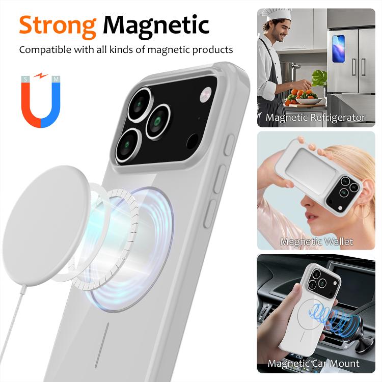 For iPhone 17 Pro Glossy TPU Shockproof MagSafe Phone Case with Lanyard(White) - iPhone 17 Pro Cases by buy2fix | Online Shopping UK | buy2fix