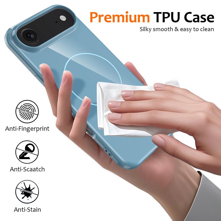 For iPhone Air Glossy TPU Shockproof MagSafe Phone Case with Lanyard(Blue) - iPhone Air Cases by buy2fix | Online Shopping UK | buy2fix