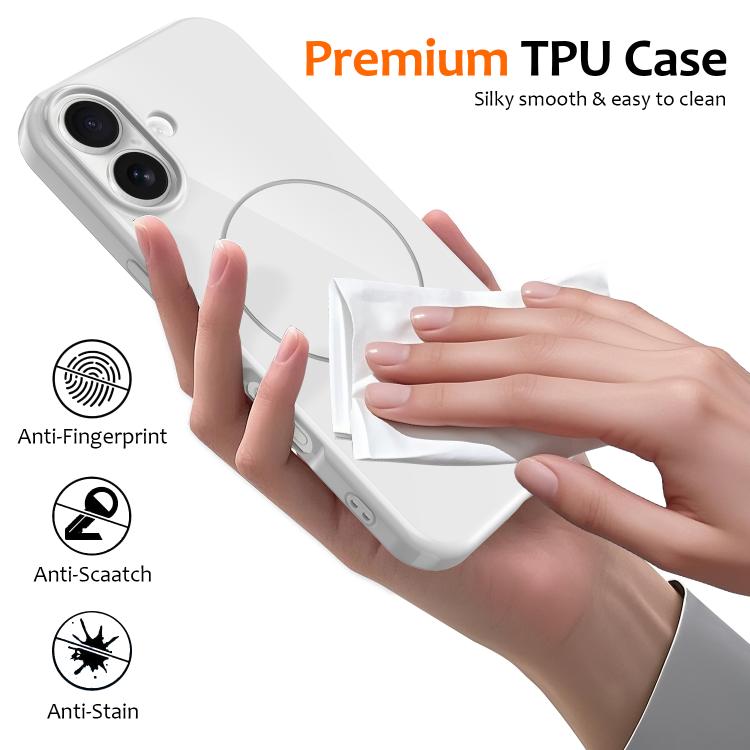 For iPhone 17 Glossy TPU Shockproof MagSafe Phone Case with Lanyard(White) - iPhone 17 Cases by buy2fix | Online Shopping UK | buy2fix