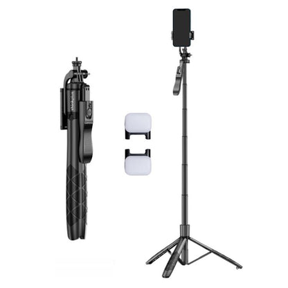Lenovo Thinkplus H18L Premium Edition Aluminum Alloy Bluetooth Selfie Stick with Dual Fill Lights, 1.8m(Black) - Selfie Sticks by Lenovo | Online Shopping UK | buy2fix