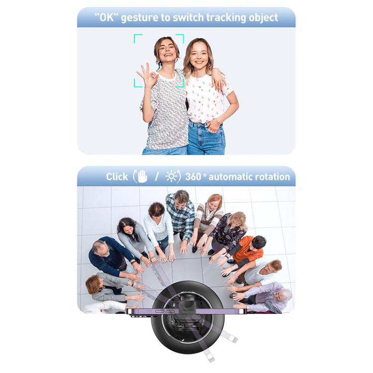 Lenovo Thinkplus H1C 360 Degree Face Recognition Smart AI Tracking Gimbal(Black) - Tripod Heads by Lenovo | Online Shopping UK | buy2fix