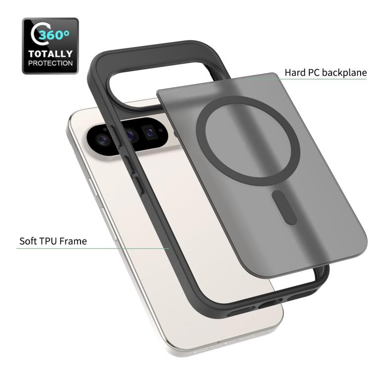 For Google Pixel 10 / 10 Pro Skin Feel TPU Hybrid PC MagSafe Phone Case(Black) - Google Cases by buy2fix | Online Shopping UK | buy2fix