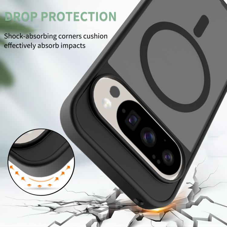 For Google Pixel 10 / 10 Pro Skin Feel TPU Hybrid PC MagSafe Phone Case(Black) - Google Cases by buy2fix | Online Shopping UK | buy2fix