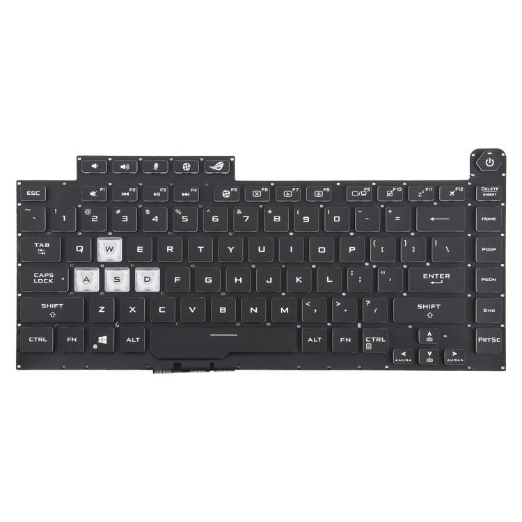 US Version Colorful 16 Pin Backlit Laptop Keyboard for Asus ROG Strix Scar G512 G512LV G512LW G512LI(Transparent keycaps) - Replacement Keyboards by buy2fix | Online Shopping UK | buy2fix