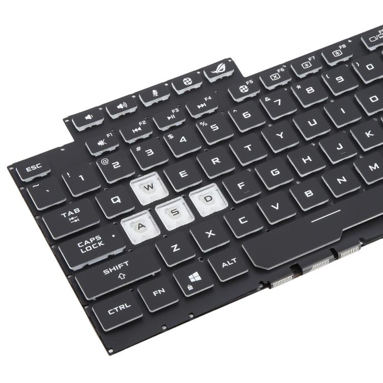 US Version Colorful 16 Pin Backlit Laptop Keyboard for Asus ROG Strix Scar G512 G512LV G512LW G512LI(Transparent keycaps) - Replacement Keyboards by buy2fix | Online Shopping UK | buy2fix