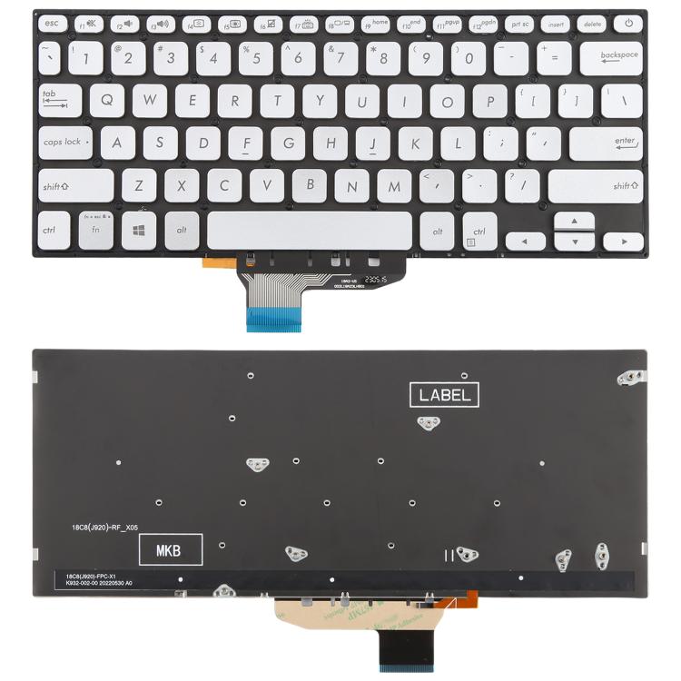 US Version Backlit Laptop Keyboard for Asus VivoBook S14 K430 A430 X430 S403 S4300F S4300U(Silver) - Replacement Keyboards by buy2fix | Online Shopping UK | buy2fix