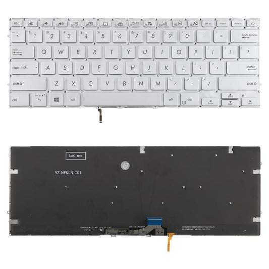 US Version Backlit Laptop Keyboard for Asus UX431 X431 V431 K431 S431 X431FAC UX431U UX431F U4500F(Silver) - Replacement Keyboards by buy2fix | Online Shopping UK | buy2fix