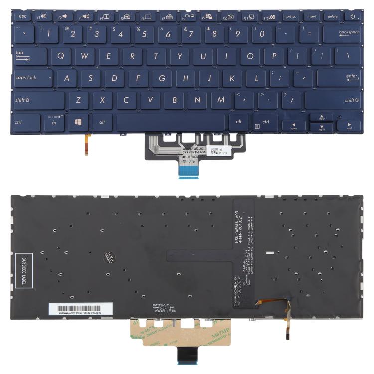 US Version Backlit Laptop Keyboard for Asus ZenBook 14 UX434 UX434F UX434FA UX434FL UX434FLC(Blue) - Replacement Keyboards by buy2fix | Online Shopping UK | buy2fix